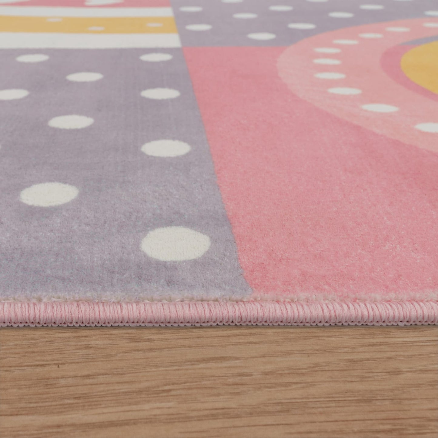 Colorful Indoor Rug with Secure Felt Backing and Soft Pile