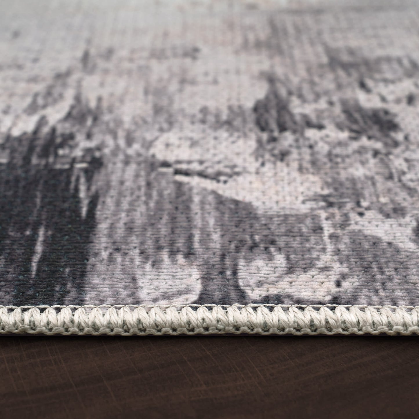 Beige Polyester Rug for Indoor Underfloor Heating