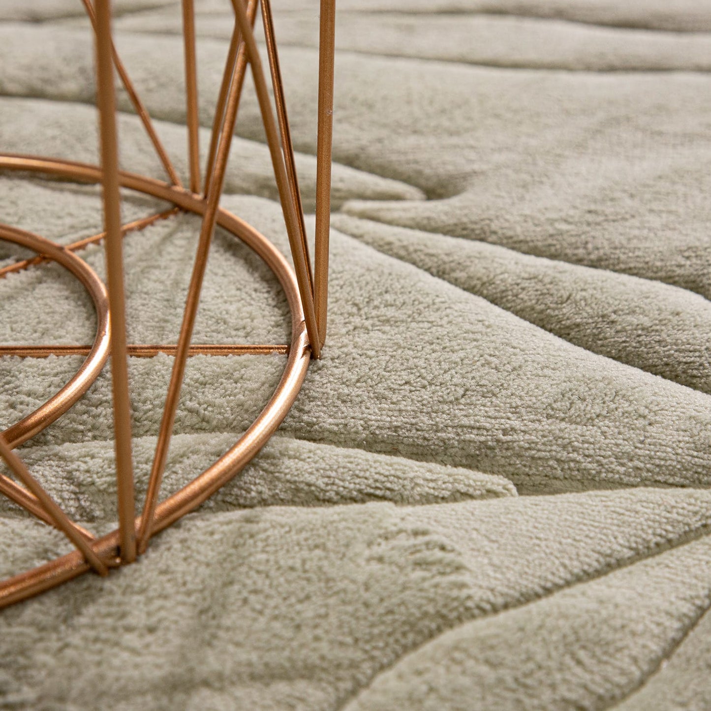 Green Indoor Rug with Rubber Backing Low Pile