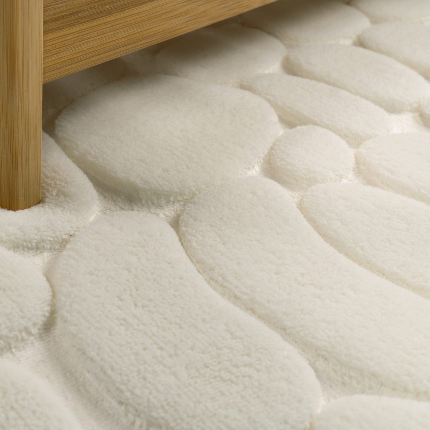 Soft Cream Indoor Rug with Durable Rubber Backing