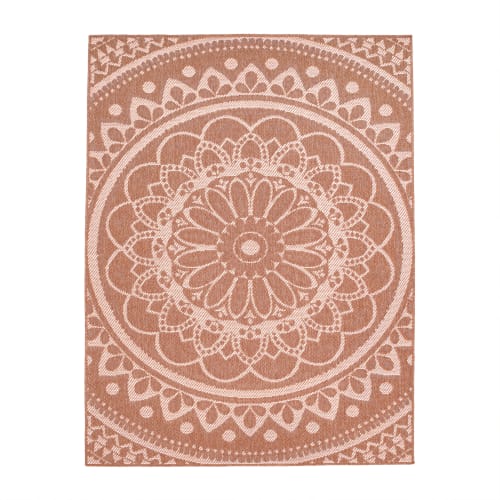 Apricot Outdoor Rug Low Profile Durable Polypropylene