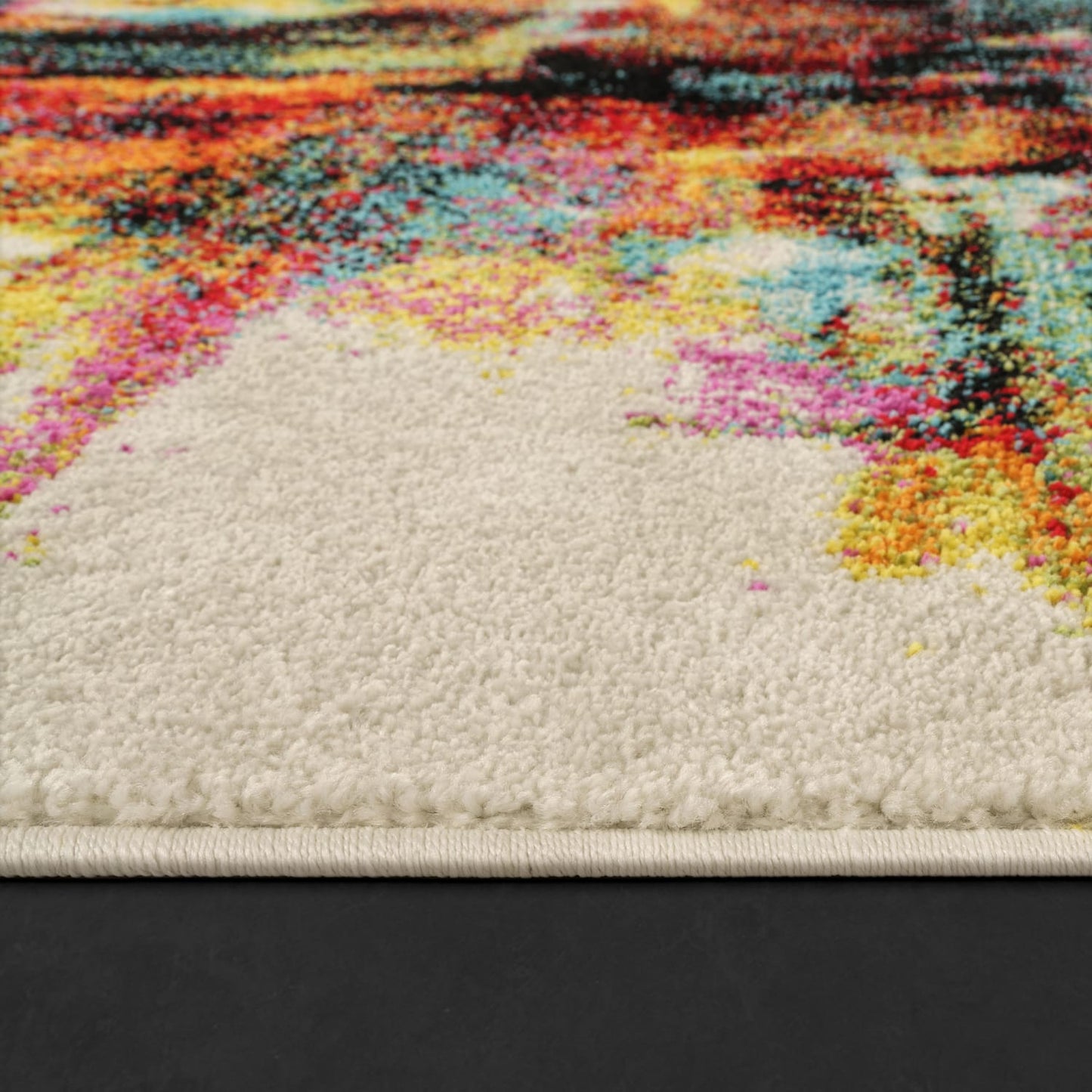 Multicolored Interior Rug with Thick Polypropylene Pile