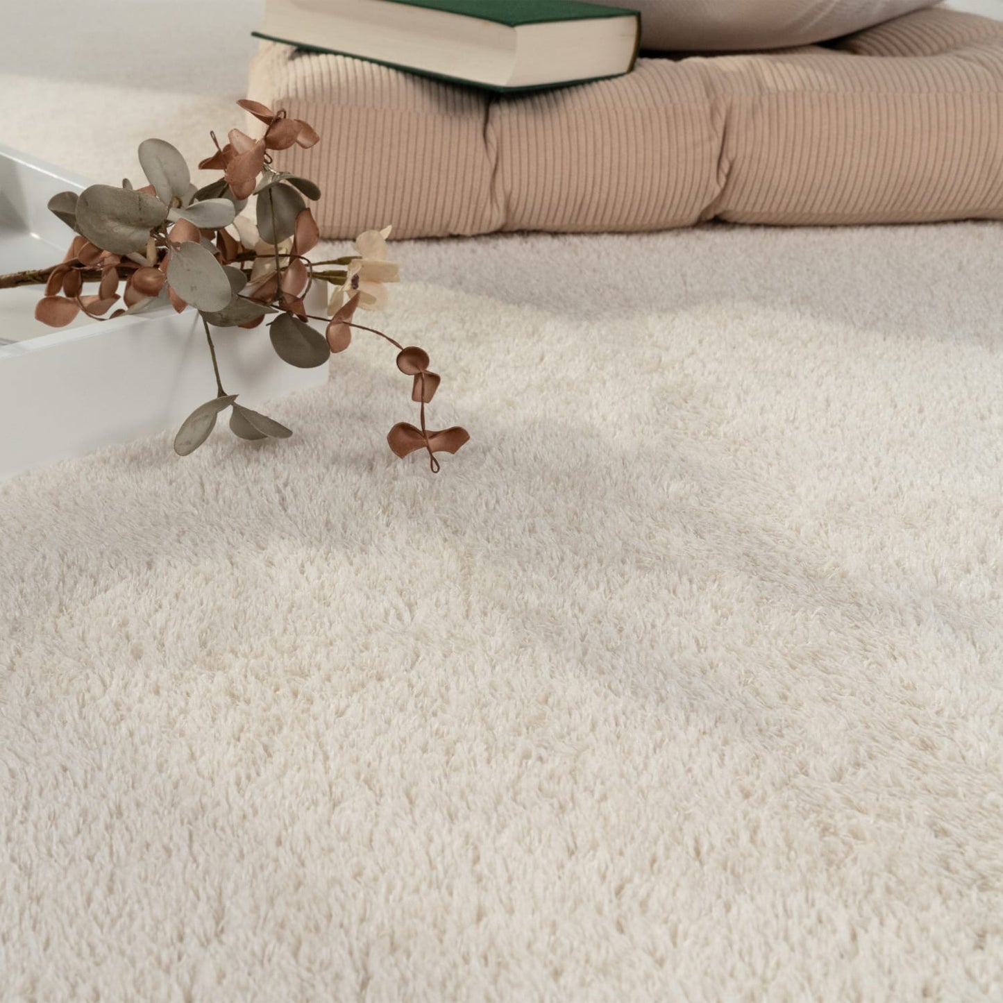 Cream Indoor Rug Soft Polyester Felt Backing