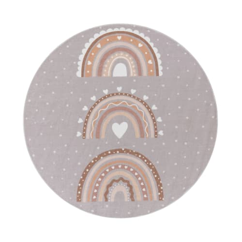 Soft Gray-Beige Indoor Rug with Felt Backing