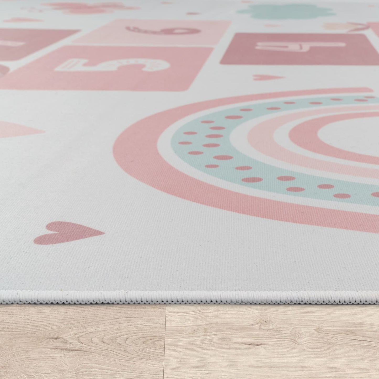 Cream Interior Rug Smooth Surface Felt Backing