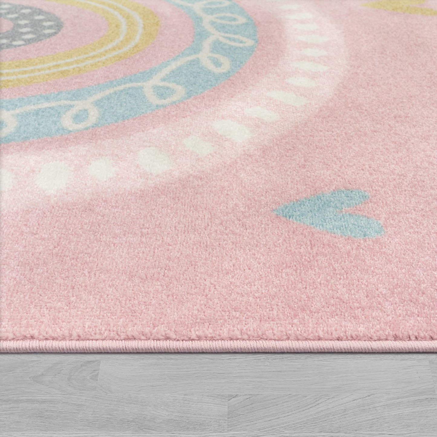 Soft Pink Indoor Jute-Backed Polypropylene Rug