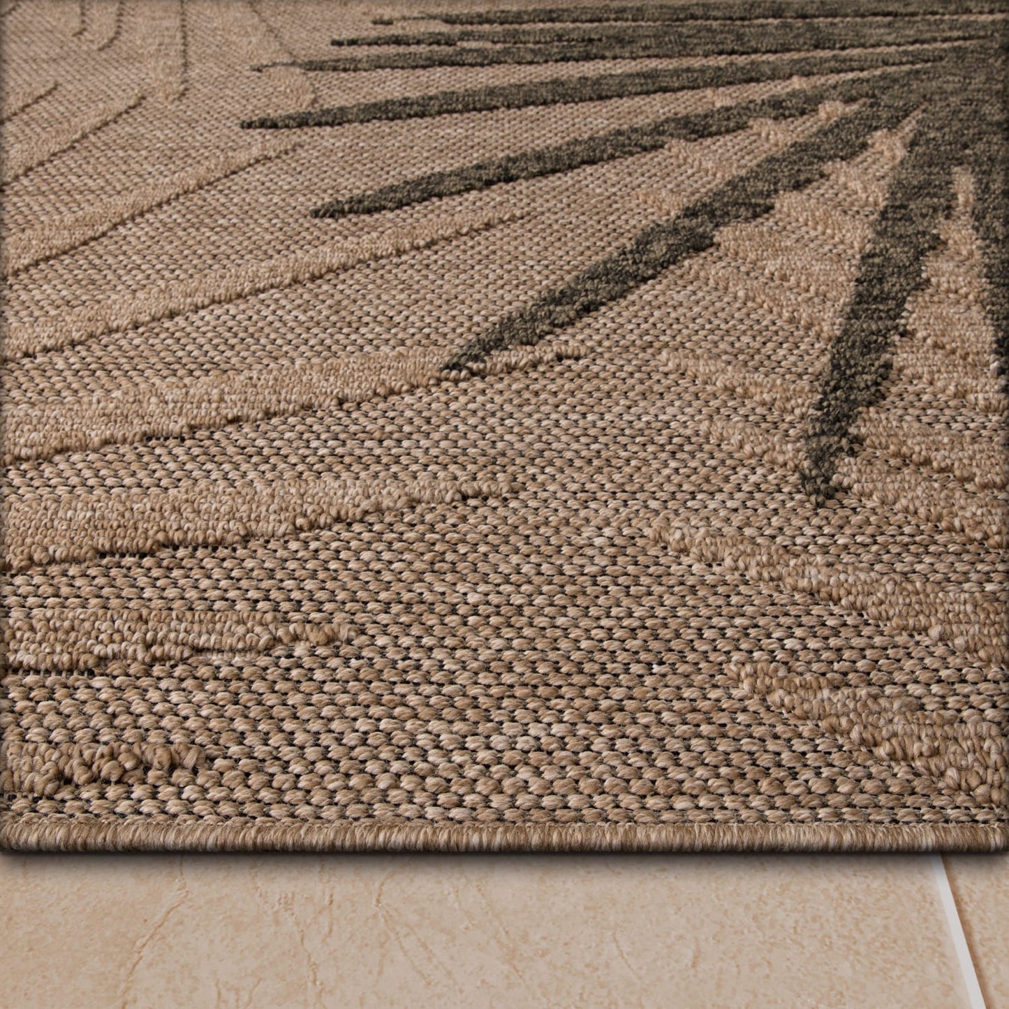 Beige Indoor Outdoor Rug with Durable Polypropylene Pile
