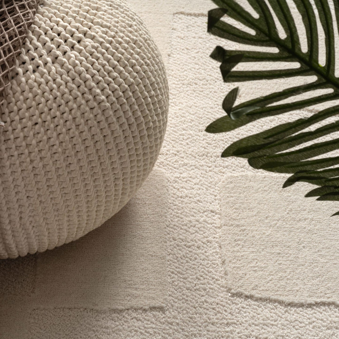Cream Plush Indoor Rug with Cotton Backing
