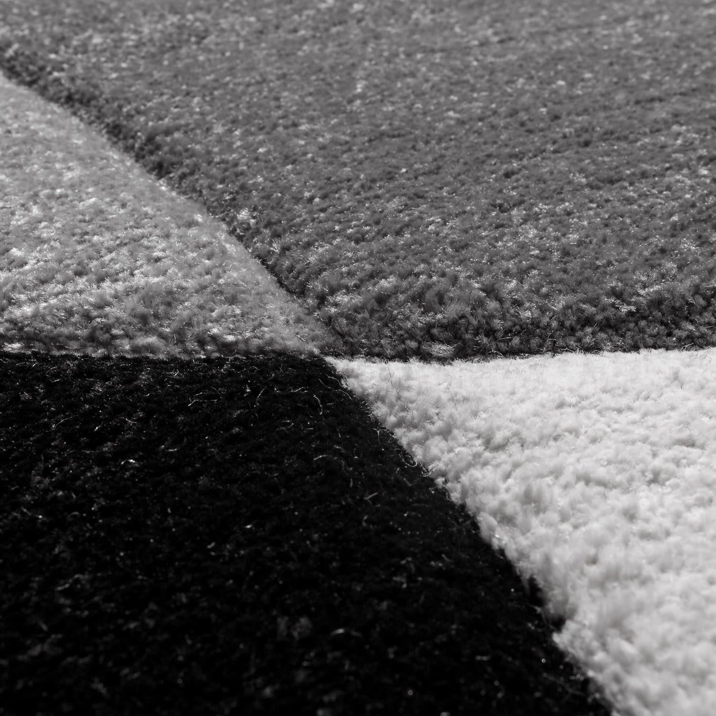 Elegant Black and White Indoor Rug with Soft Texture