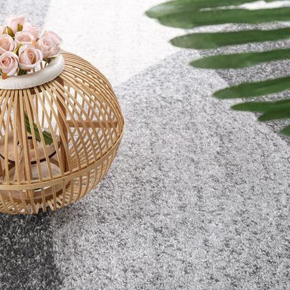 Elegant Gray Indoor Rug with Jute Backing and Plush 8mm Pile
