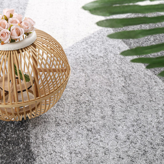 Elegant Gray Indoor Rug with Jute Backing and Plush 8mm Pile