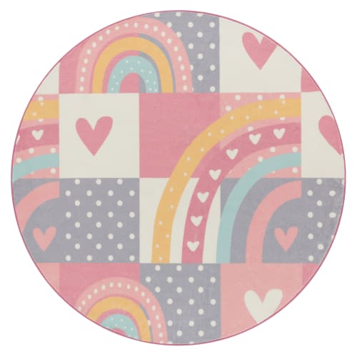 Colorful Indoor Rug with Secure Felt Backing and Soft Pile