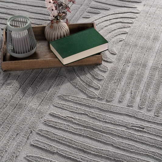 Soft Grey Indoor Rug with Underfloor Heating Compatibility