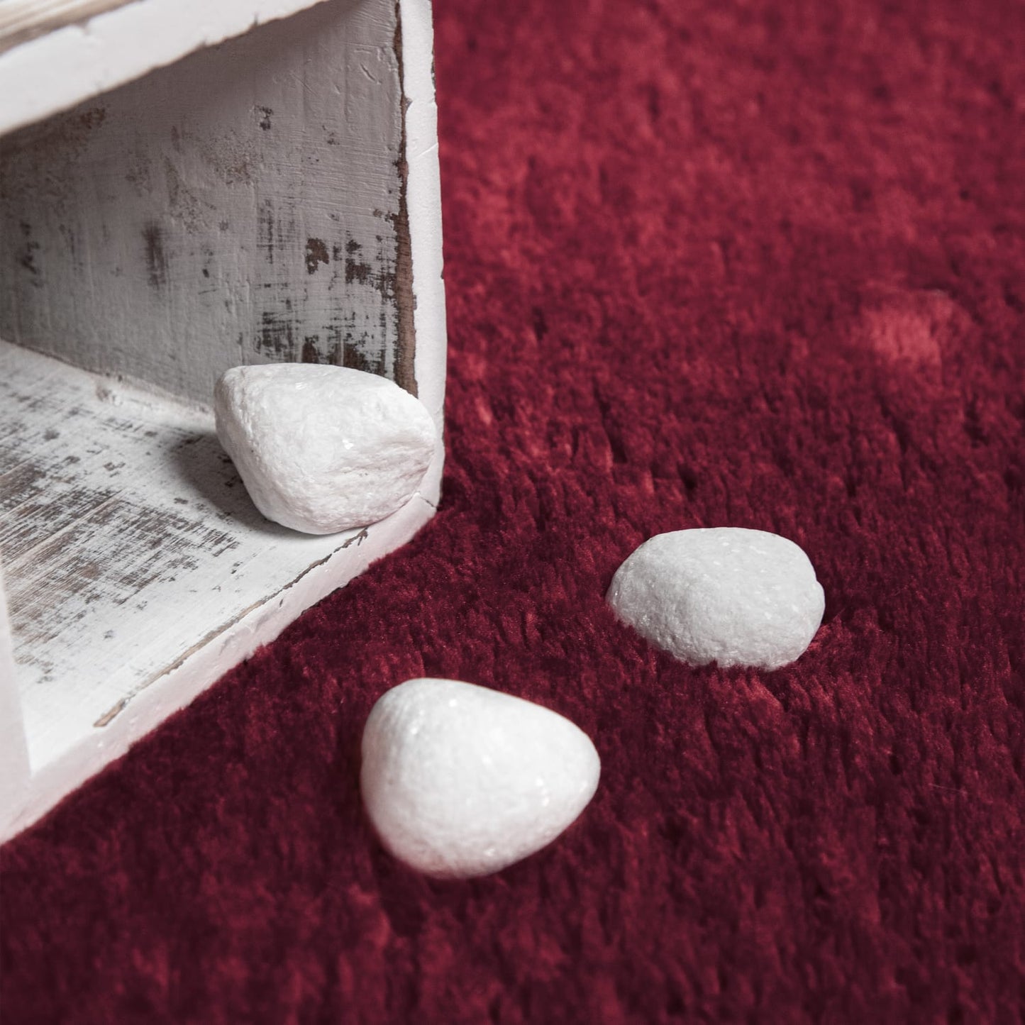 Red Indoor Rug Soft Polyester Felt Backing