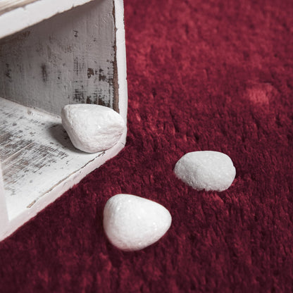 Red Indoor Rug Soft Polyester Felt Backing