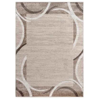 Cozy Brown Indoor Polypropylene Rug with Jute Backing