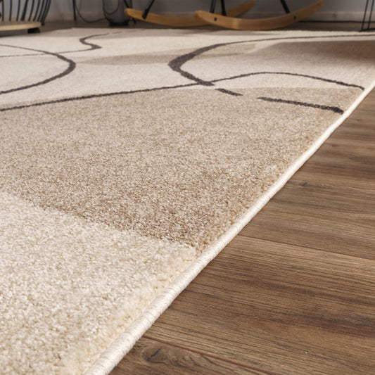 Cream Interior Rug Soft Pile Natural Jute Backing