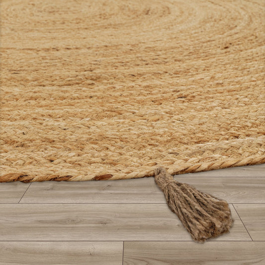Handmade Natural Woven Jute Rug for Sustainable Comfort