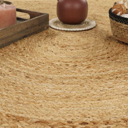 Handmade Natural Woven Jute Rug for Sustainable Comfort