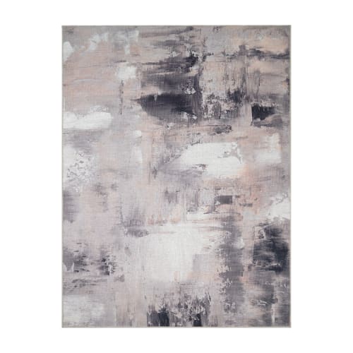Beige Polyester Rug for Indoor Underfloor Heating
