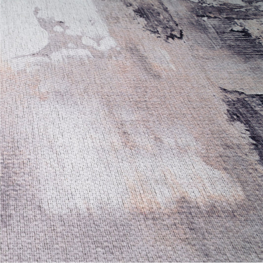 Beige Polyester Rug for Indoor Underfloor Heating