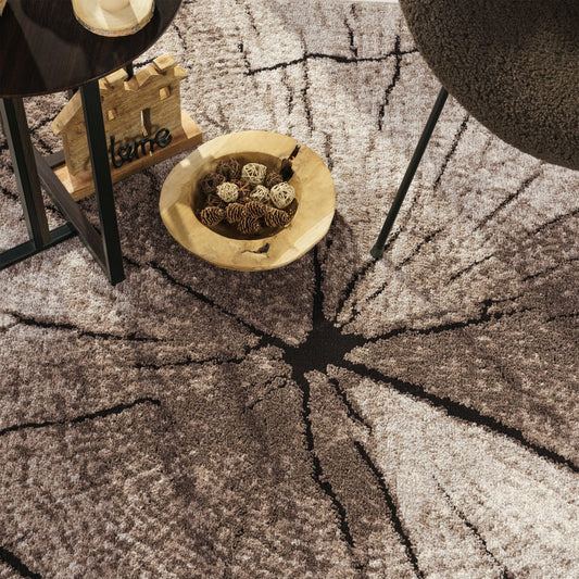 Soft Beige Textured Indoor Rug with Jute Backing