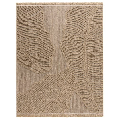 Beige Outdoor Rug with 7mm Pile Height Durable Polypropylene