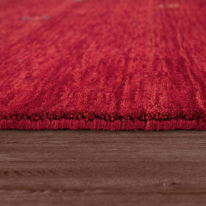 Bold Red Wool Rug Handcrafted Warmth & Comfort