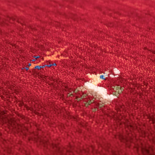 Bold Red Wool Rug Handcrafted Warmth & Comfort