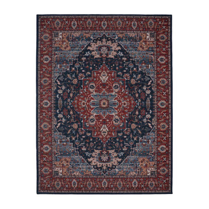 Red Interior Rug Smooth Low Profile Cotton Backing