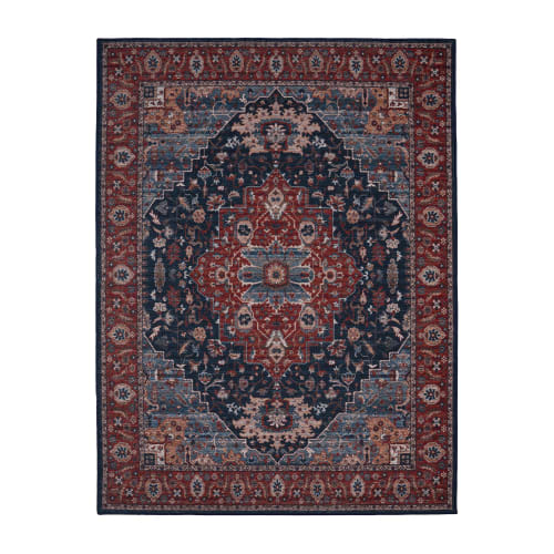 Red Interior Rug Smooth Low Profile Cotton Backing
