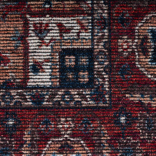 Red Interior Rug Smooth Low Profile Cotton Backing