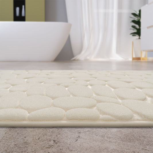 Soft Cream Indoor Rug with Durable Rubber Backing