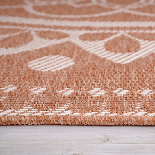 Apricot Outdoor Rug Low Profile Durable Polypropylene