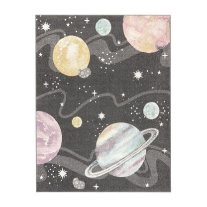 Anthracite Indoor Polypropylene Rug with Jute Backing