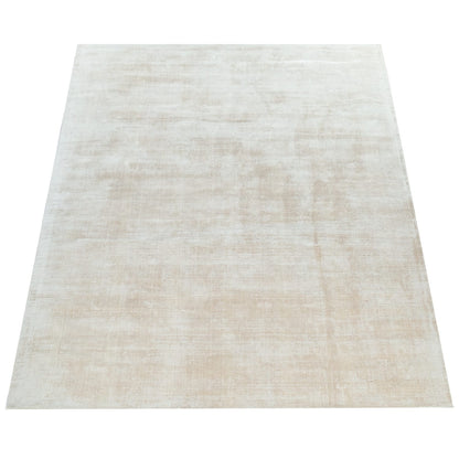 Cream Viscose Rug with Cotton Backing and Soft 8mm Texture