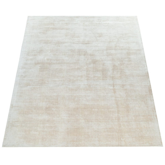 Cream Viscose Rug with Cotton Backing and Soft 8mm Texture