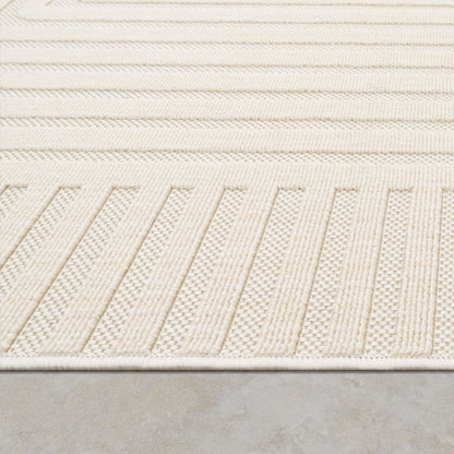 Cream Outdoor Rug Durable Polypropylene Design