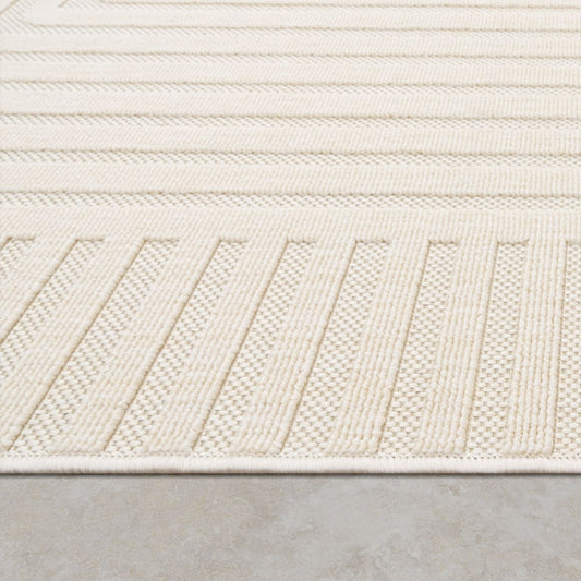 Cream Outdoor Rug Durable Polypropylene Design