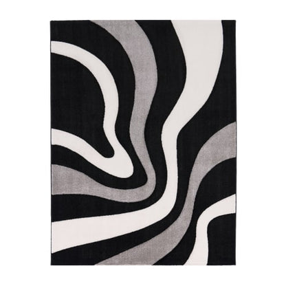 Luxurious Black Indoor Rug with Soft Pile