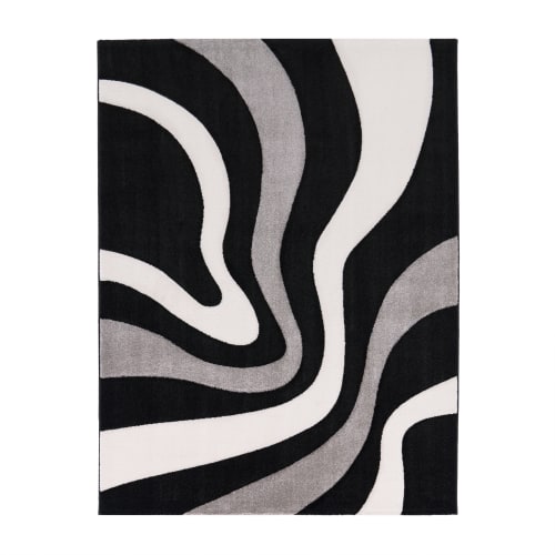 Luxurious Black Indoor Rug with Soft Pile