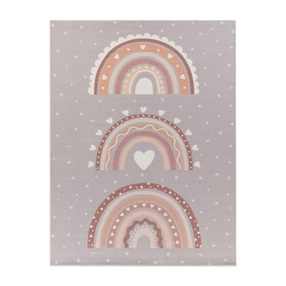 Soft Gray-Beige Indoor Rug with Felt Backing