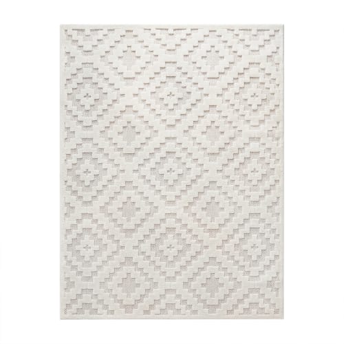 Cream Outdoor Rug with Soft Pile and Heating Safe