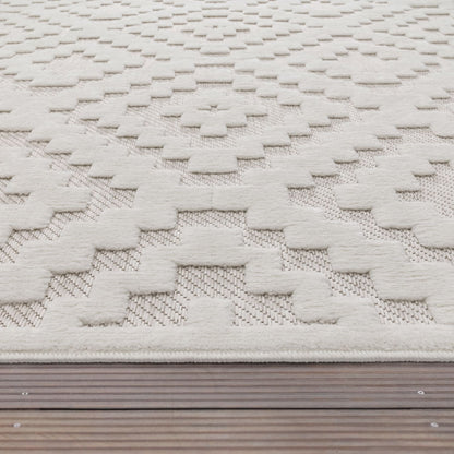 Cream Outdoor Rug with Soft Pile and Heating Safe