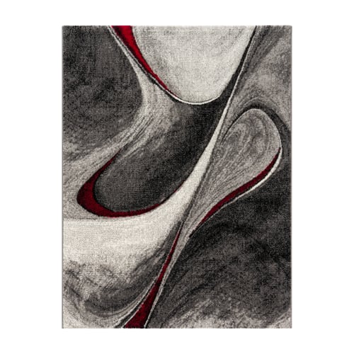Red Interior Rug Plush Pile Durable Jute Backing