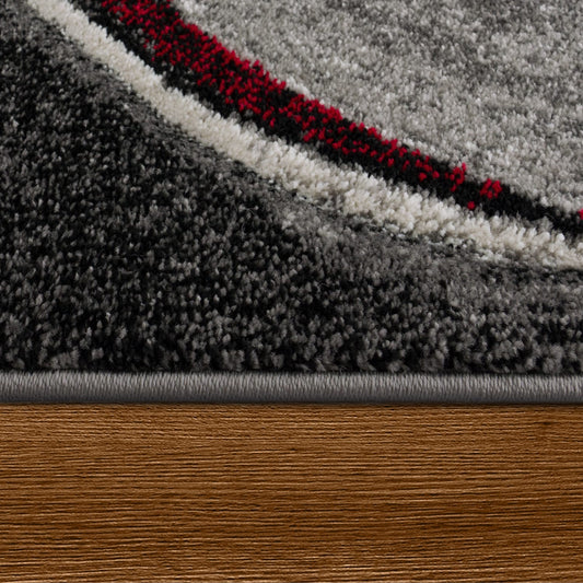 Red Interior Rug Plush Pile Durable Jute Backing