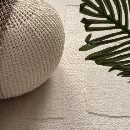 Cream Plush Indoor Rug with Cotton Backing