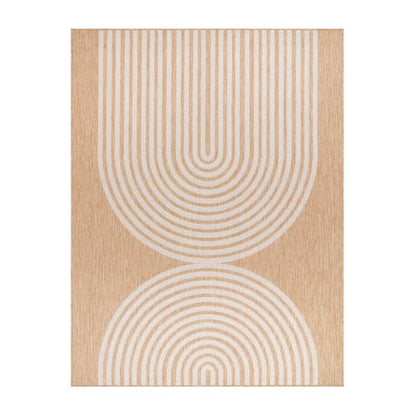 Durable Beige Polypropylene Indoor Rug for Underfloor Heating