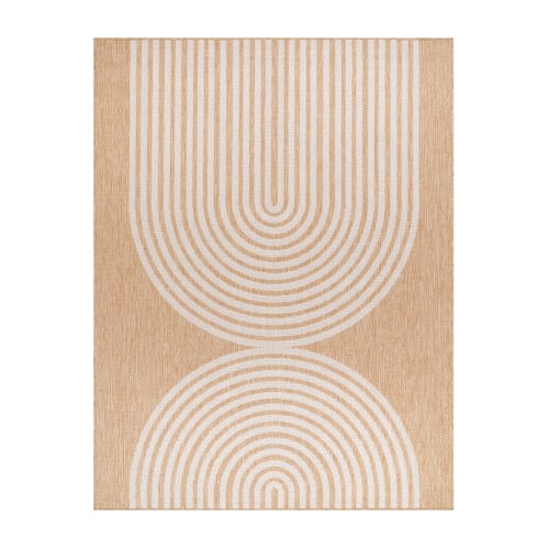 Durable Beige Polypropylene Indoor Rug for Underfloor Heating