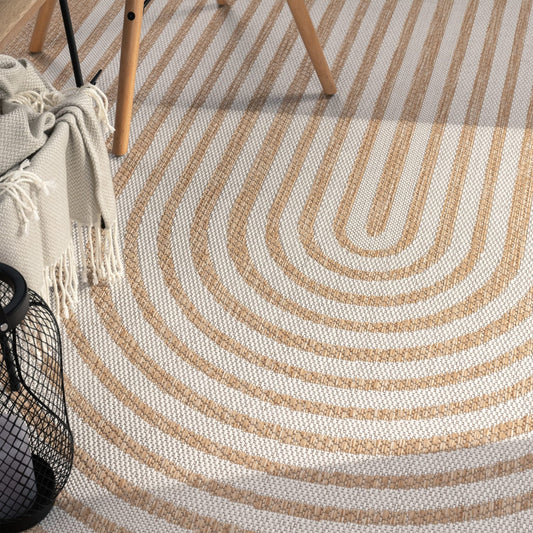 Durable Beige Polypropylene Indoor Rug for Underfloor Heating
